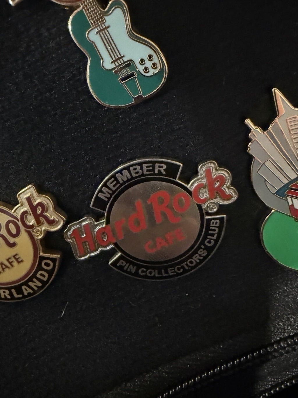 Hard Rock Cafe Pins- San Fran, Orlando, Collectors Club Guitar Pin