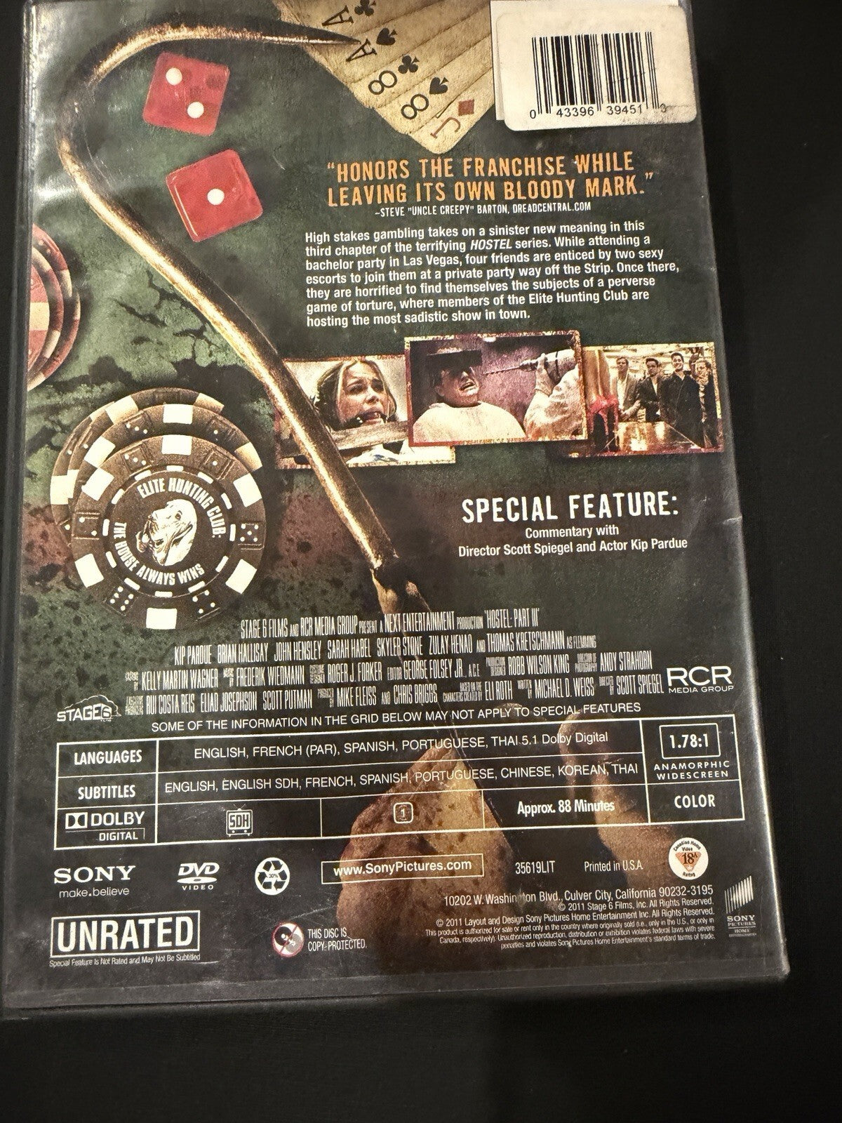 Hostel Part III (DVD, 2011, Unrated)