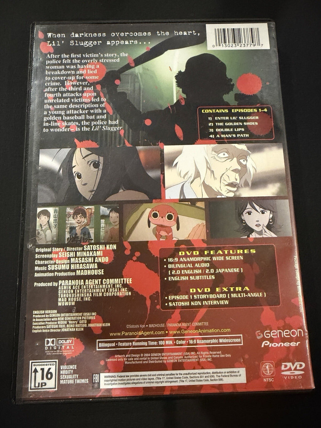 Paranoia Agent Vol 1: Enter Lil' Slugger (Anime DVD, 2004) Satoshi Kon’s Manga