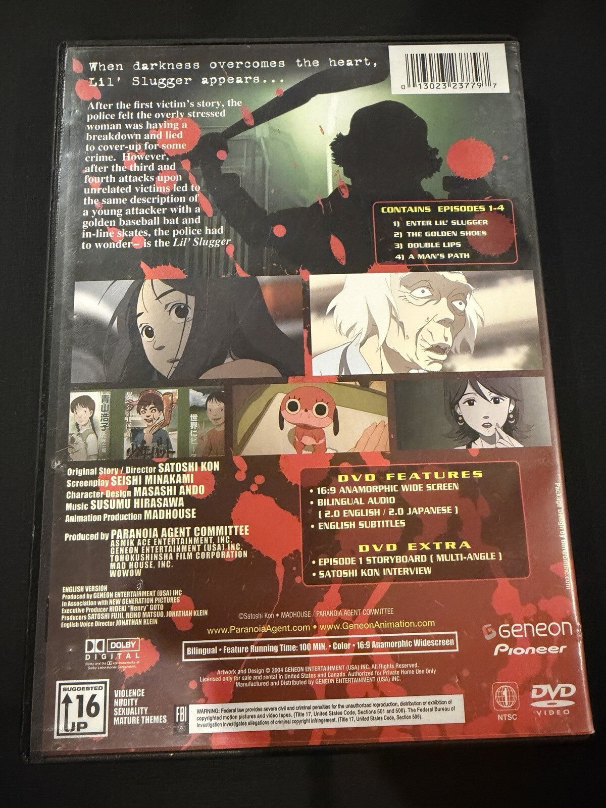 Paranoia Agent Vol 1: Enter Lil' Slugger (Anime DVD, 2004) Satoshi Kon’s Manga