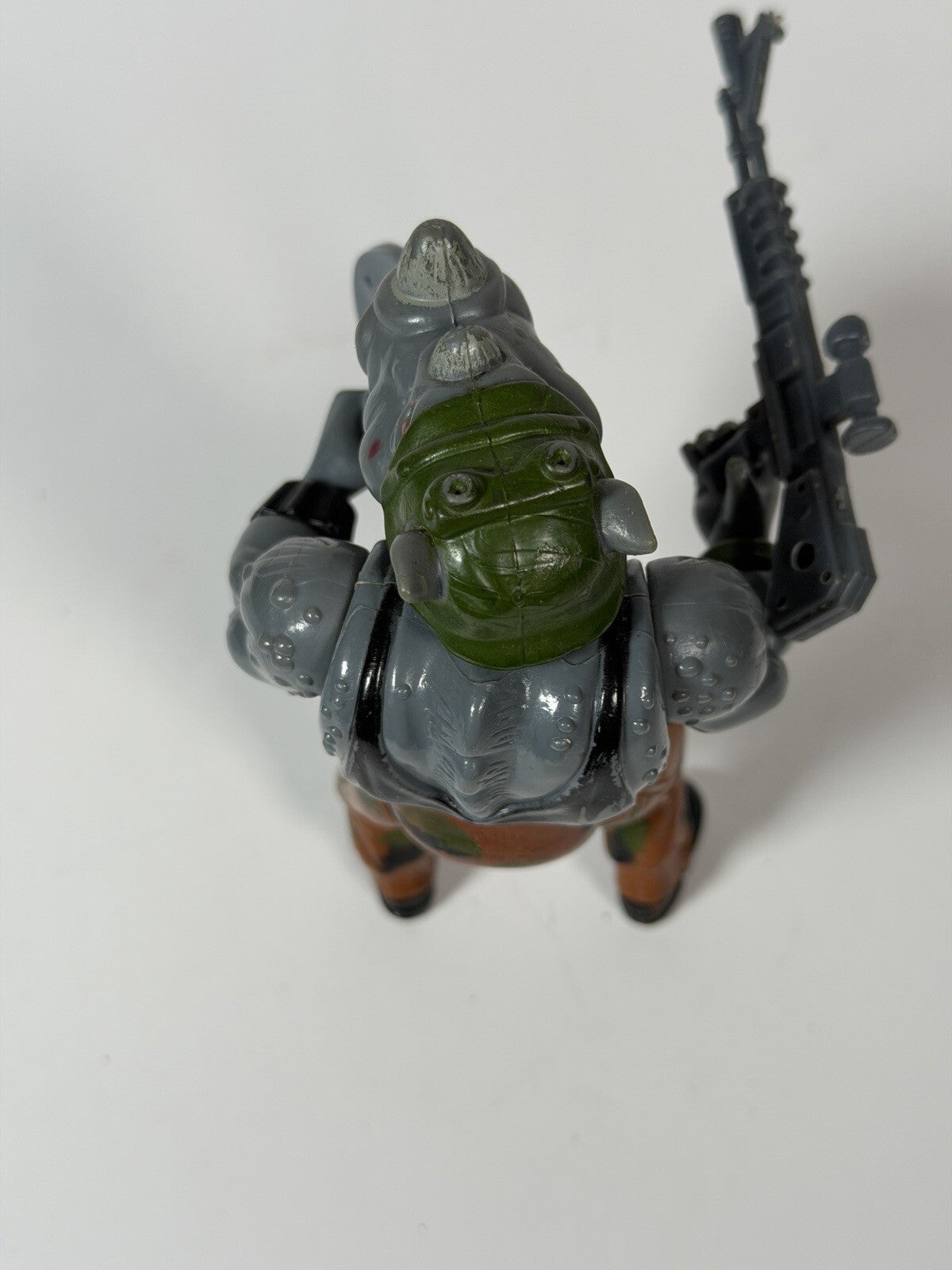 TMNT Rocksteady Figure with Gun & Shield Vintage 1988 Playmates