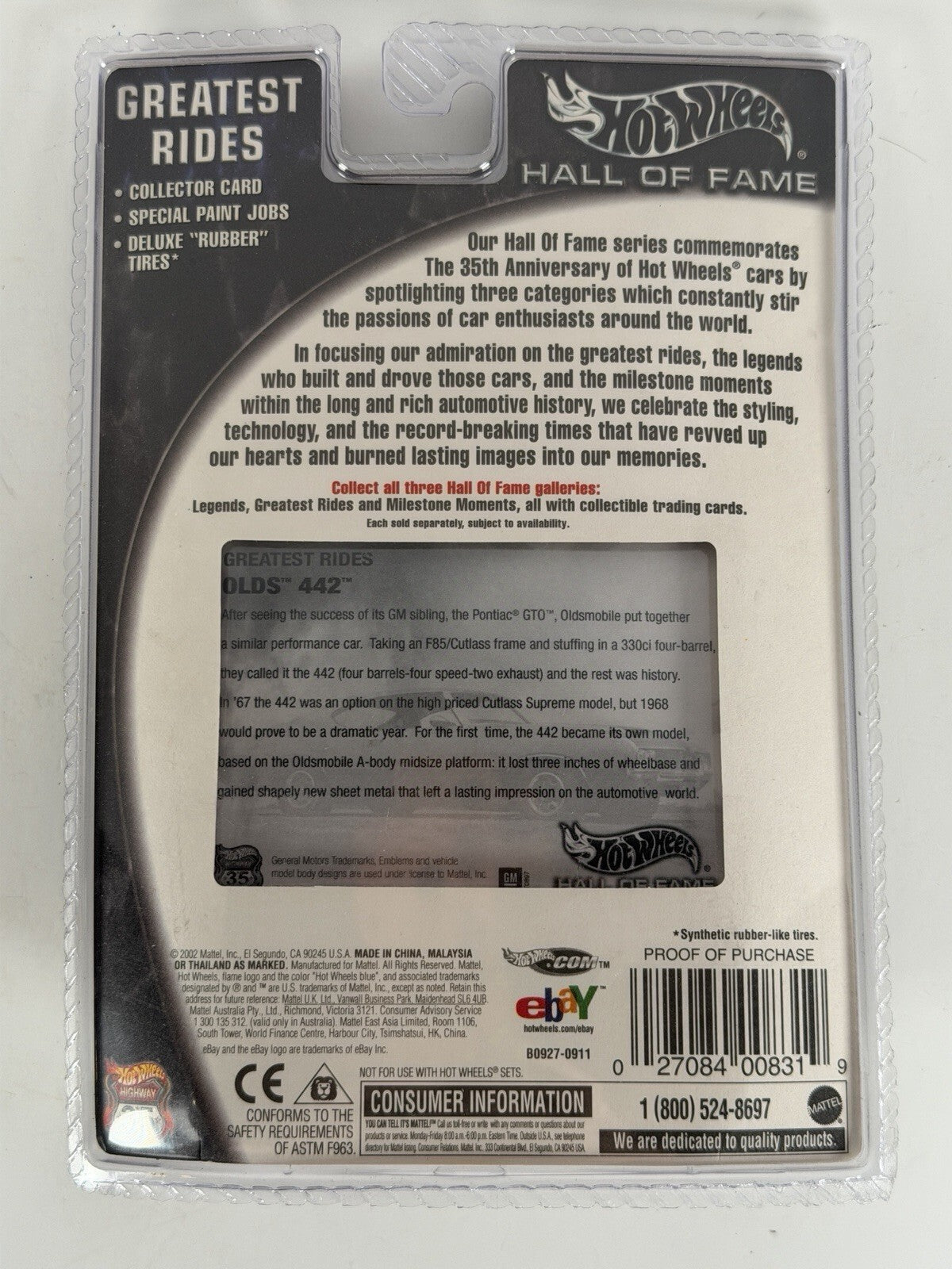 Hot Wheels 2003 Hall of Fame Greatest Rides Olds 442 in Red