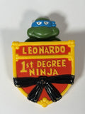 TMNT Leonardo 1st Degree Ninja Burger King Rad Badge Vintage Toy 1989 With Clip