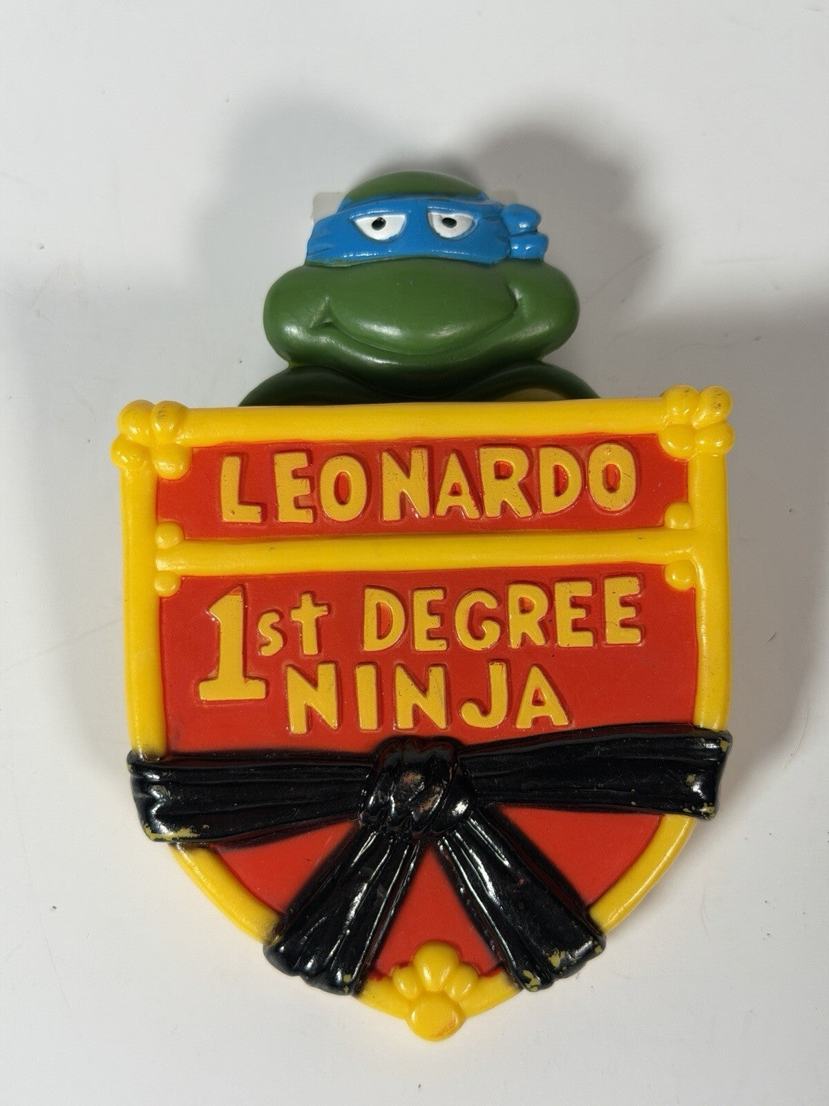 TMNT Leonardo 1st Degree Ninja Burger King Rad Badge Vintage Toy 1989 With Clip