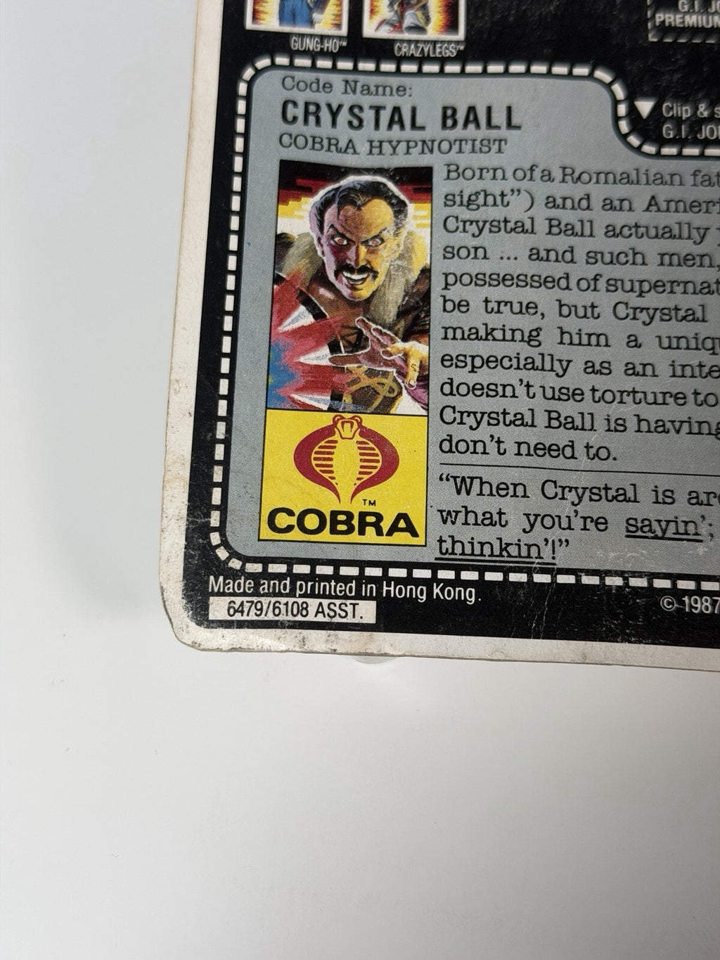 Hasbro G.I. Joe 1987 Crystal Ball Figure Fridge Sticker New On Card