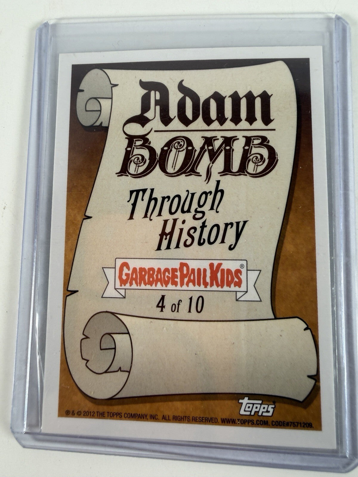 Garbage Pail Kids Thru History 2012 ADAM BOMB #4 Discovery of Fire