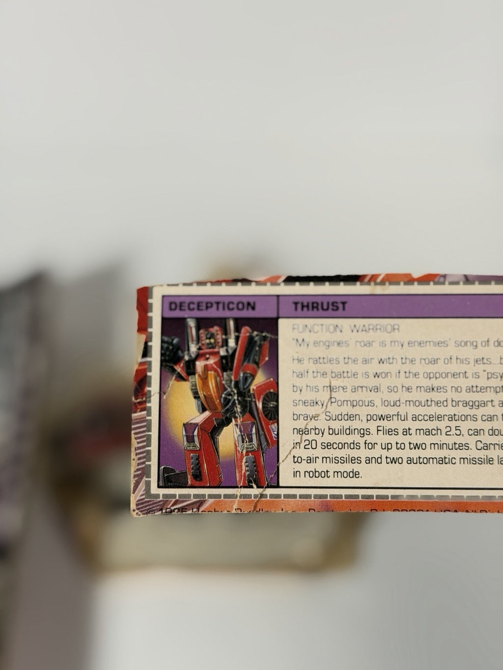 Thrust 80’s Vintage Hasbro G1 Transformers Figure Not Complete