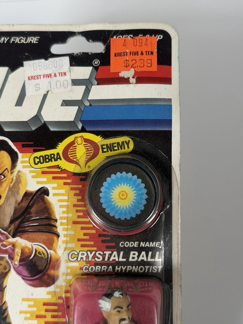 Hasbro G.I. Joe 1987 Crystal Ball Figure Fridge Sticker New On Card
