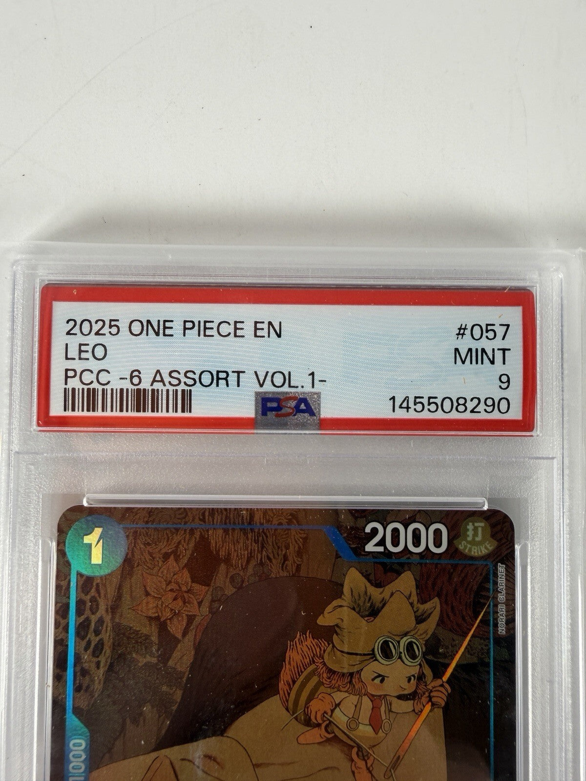 2025 ONE PIECE OP10-057 PREMIUM CARD COLLECTION VOL 1 LEO PROMO PSA 9