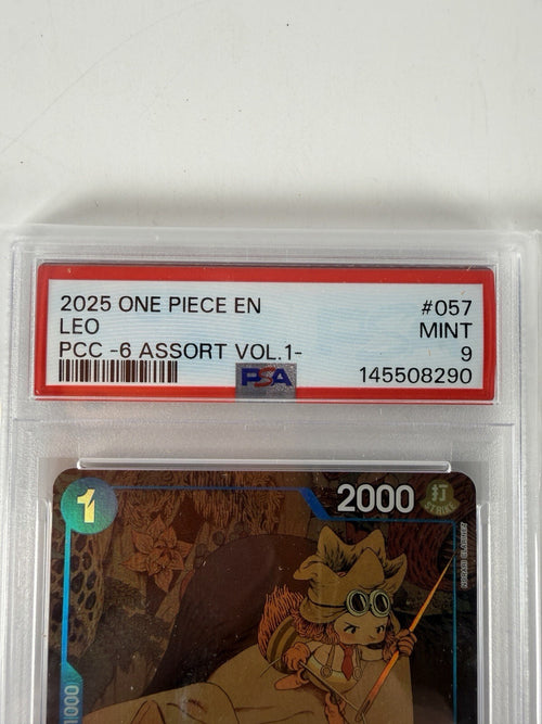 2025 ONE PIECE OP10-057 PREMIUM CARD COLLECTION VOL 1 LEO PROMO PSA 9