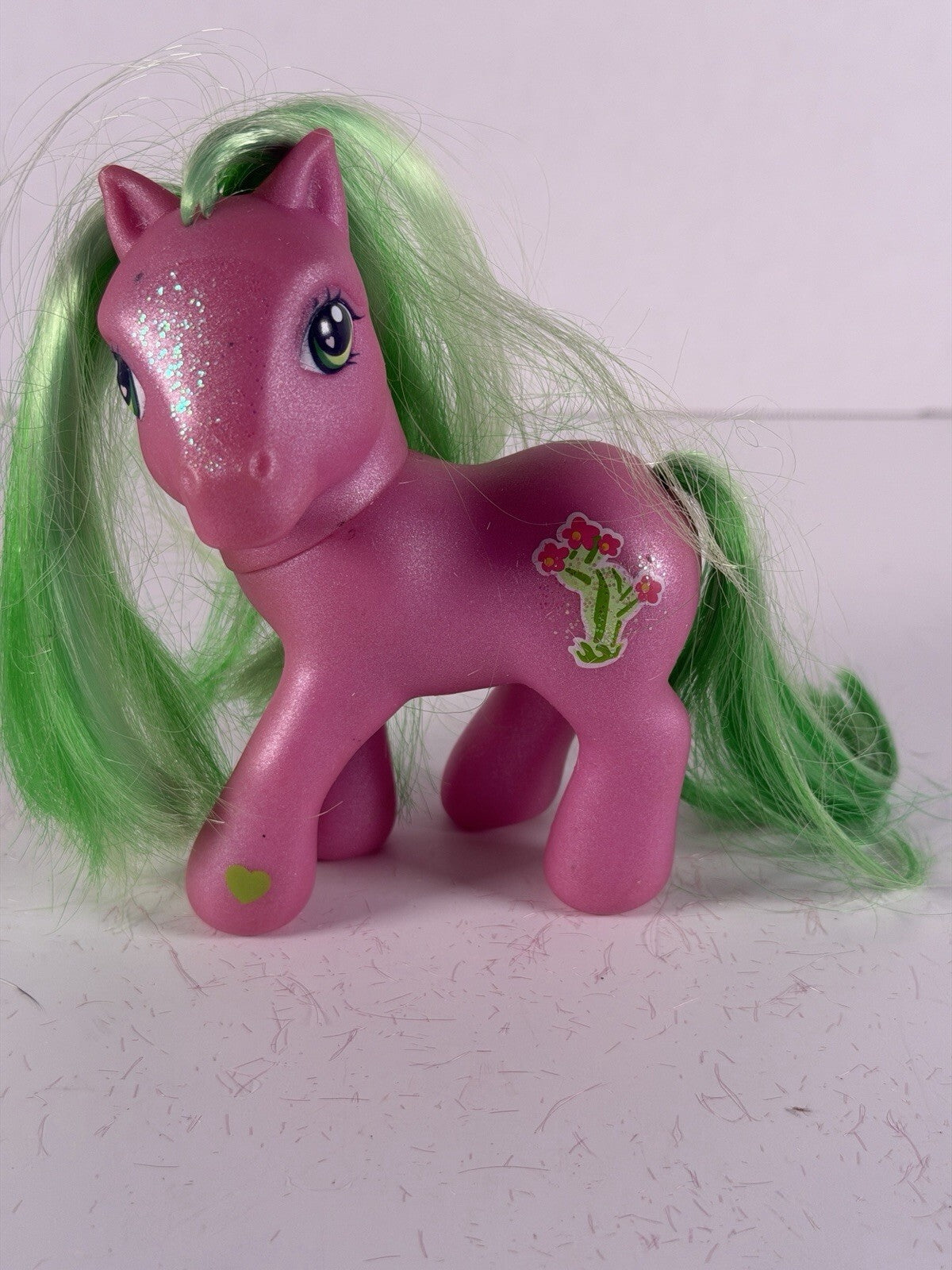 My Little Pony Sparkle Pony G3 2004 Pink with Green Hair Cactus Desert Blossom