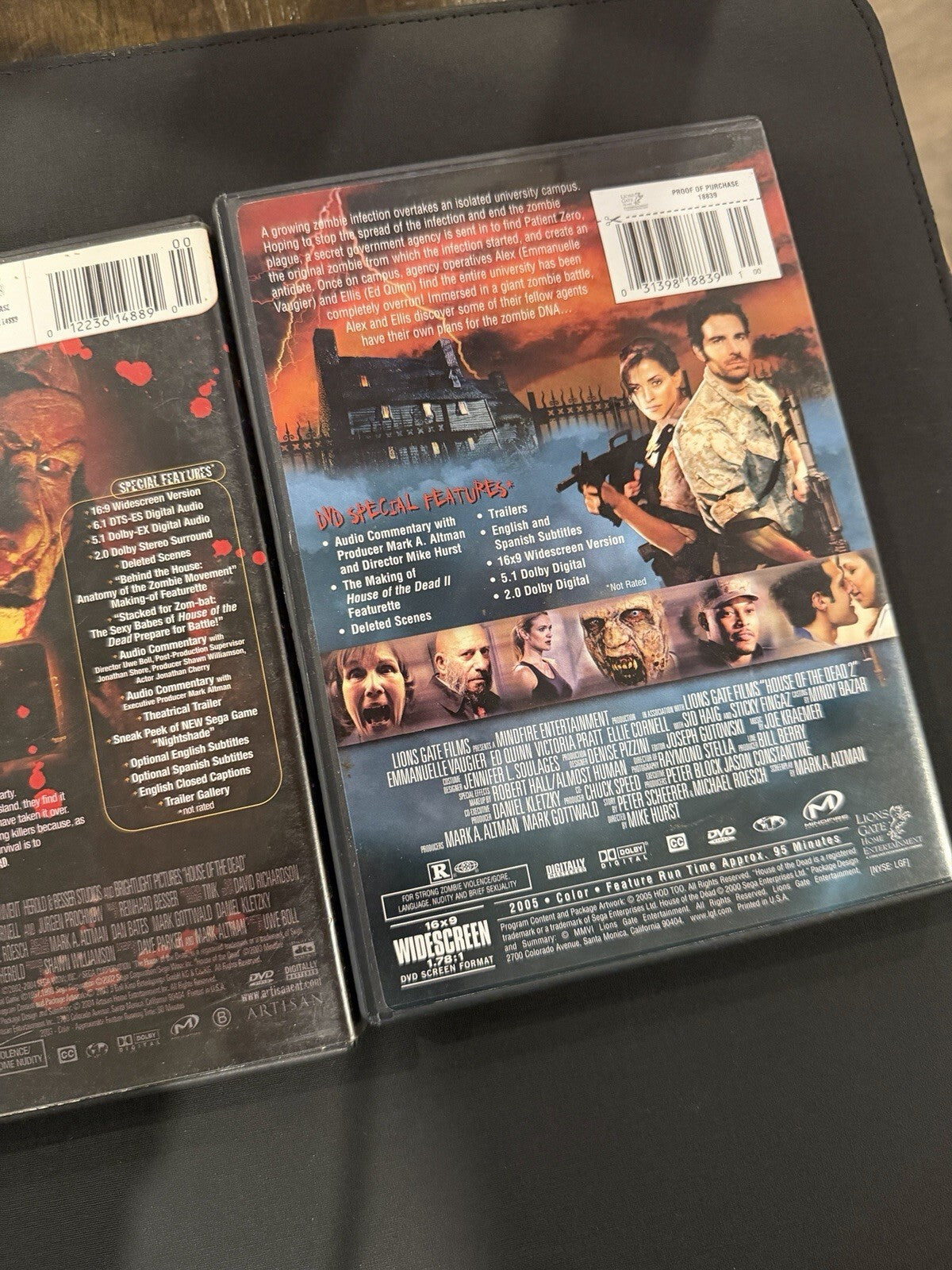 House Of The Dead 1 & 2 DVD Bundle Lot - Region 1 - 2 Disc With Booklets