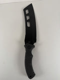 Fixed Blade Survival Knife Clip Point Combo Edge Serrated Spine Black…Snake Eye