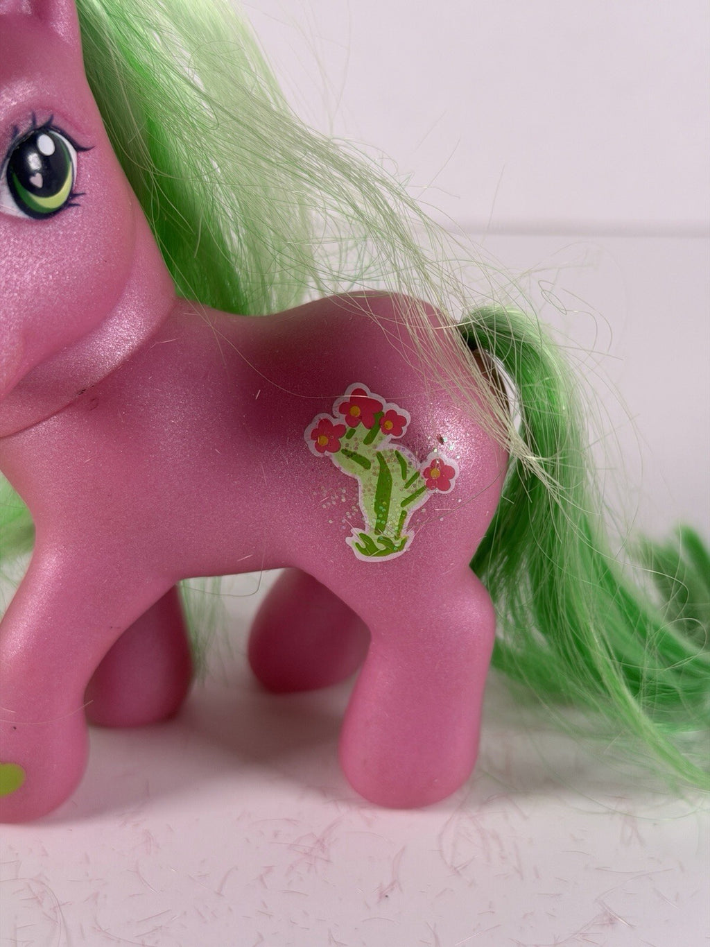 My Little Pony Sparkle Pony G3 2004 Pink with Green Hair Cactus Desert Blossom
