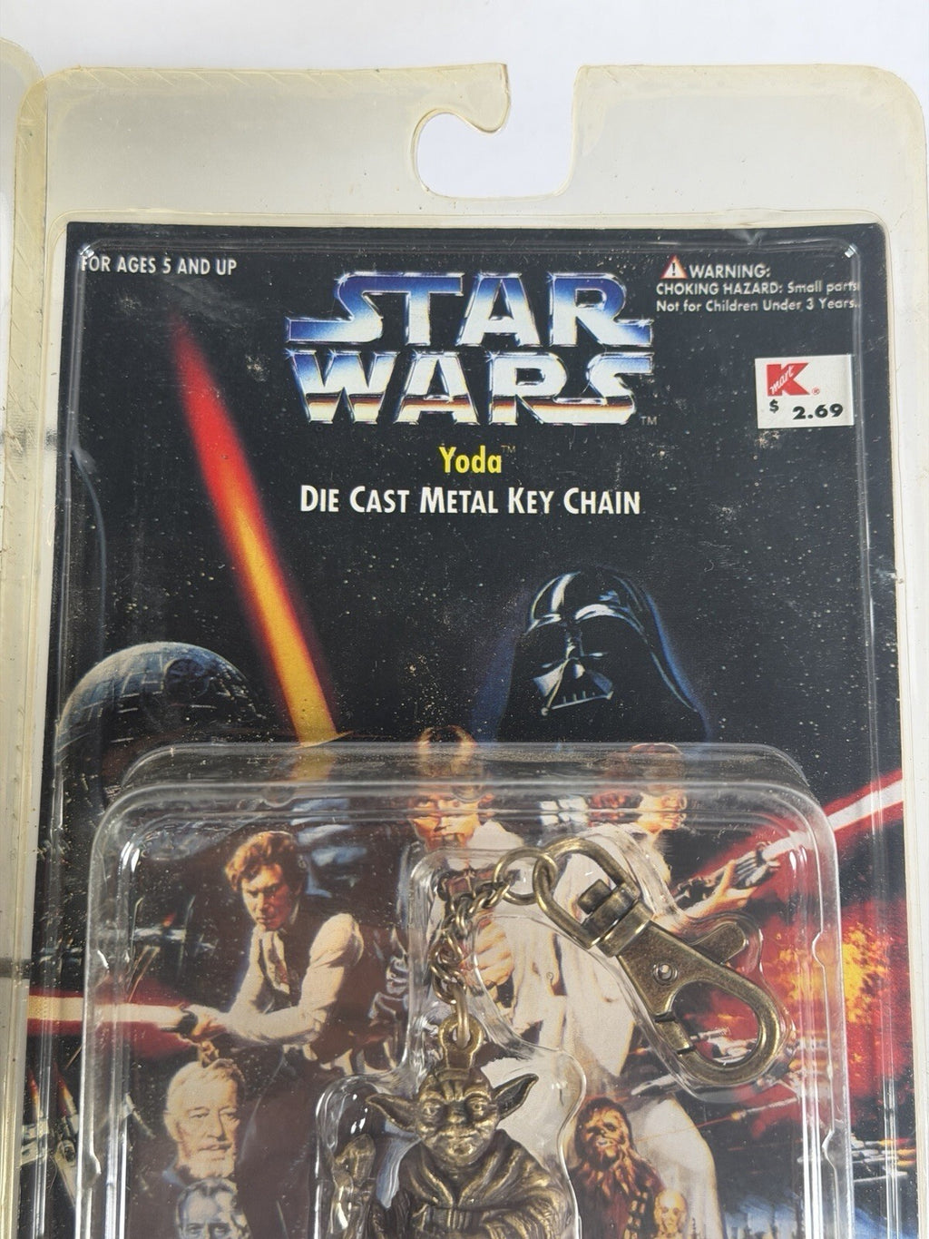 Vintage 1996 Star Wars Metal Die Cast Key Chain Set of 2 - Obi Wan, Yoda