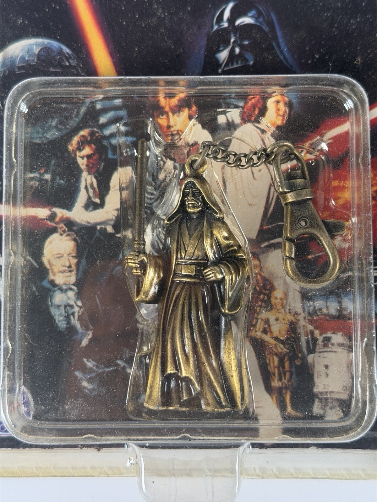 Vintage 1996 Star Wars Metal Die Cast Key Chain Set of 2 - Obi Wan, Yoda