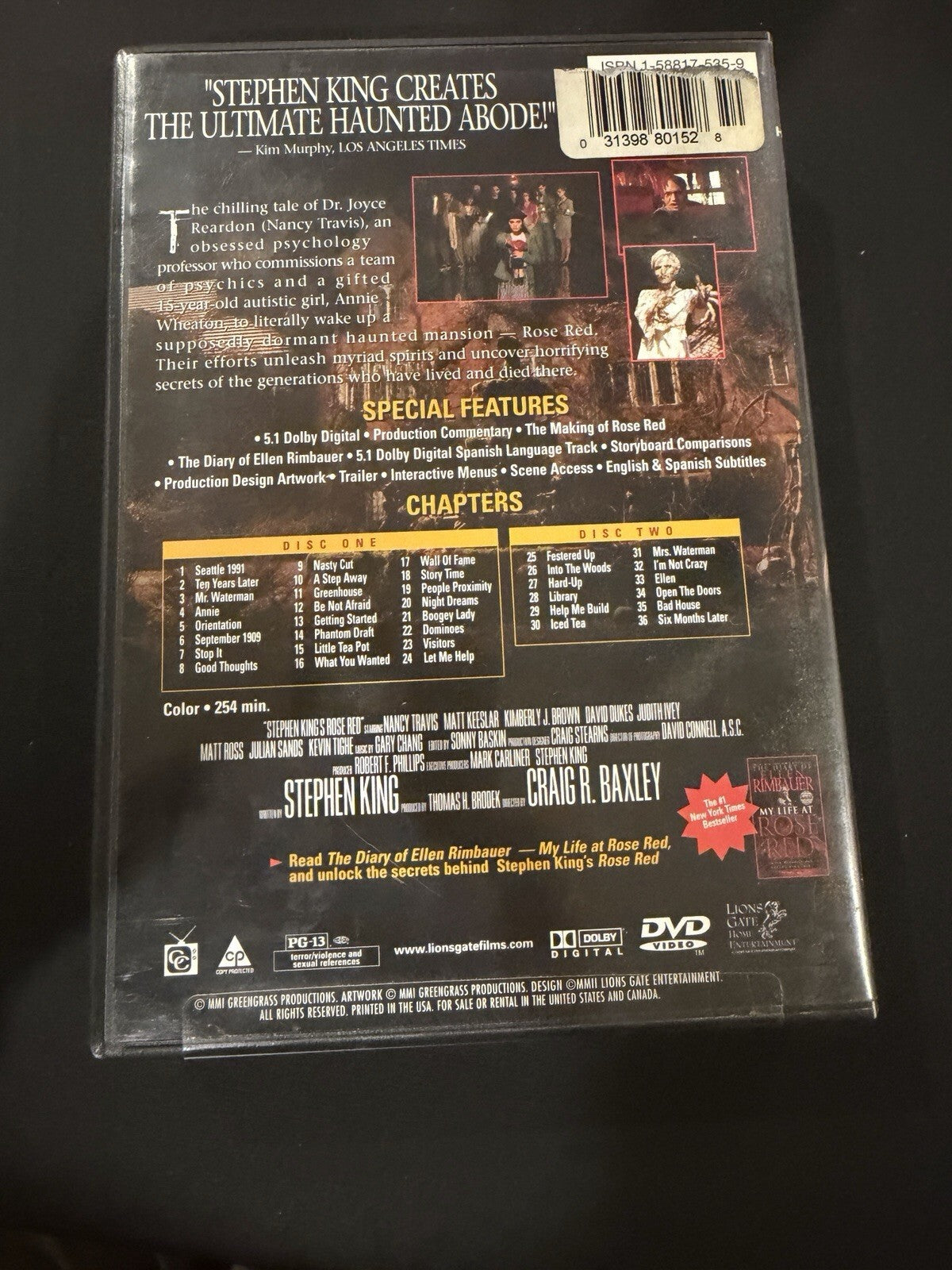 Stephen King's Rose Red (2 Disc Deluxe Edition) DVD 2002 Nancy Travis VGC
