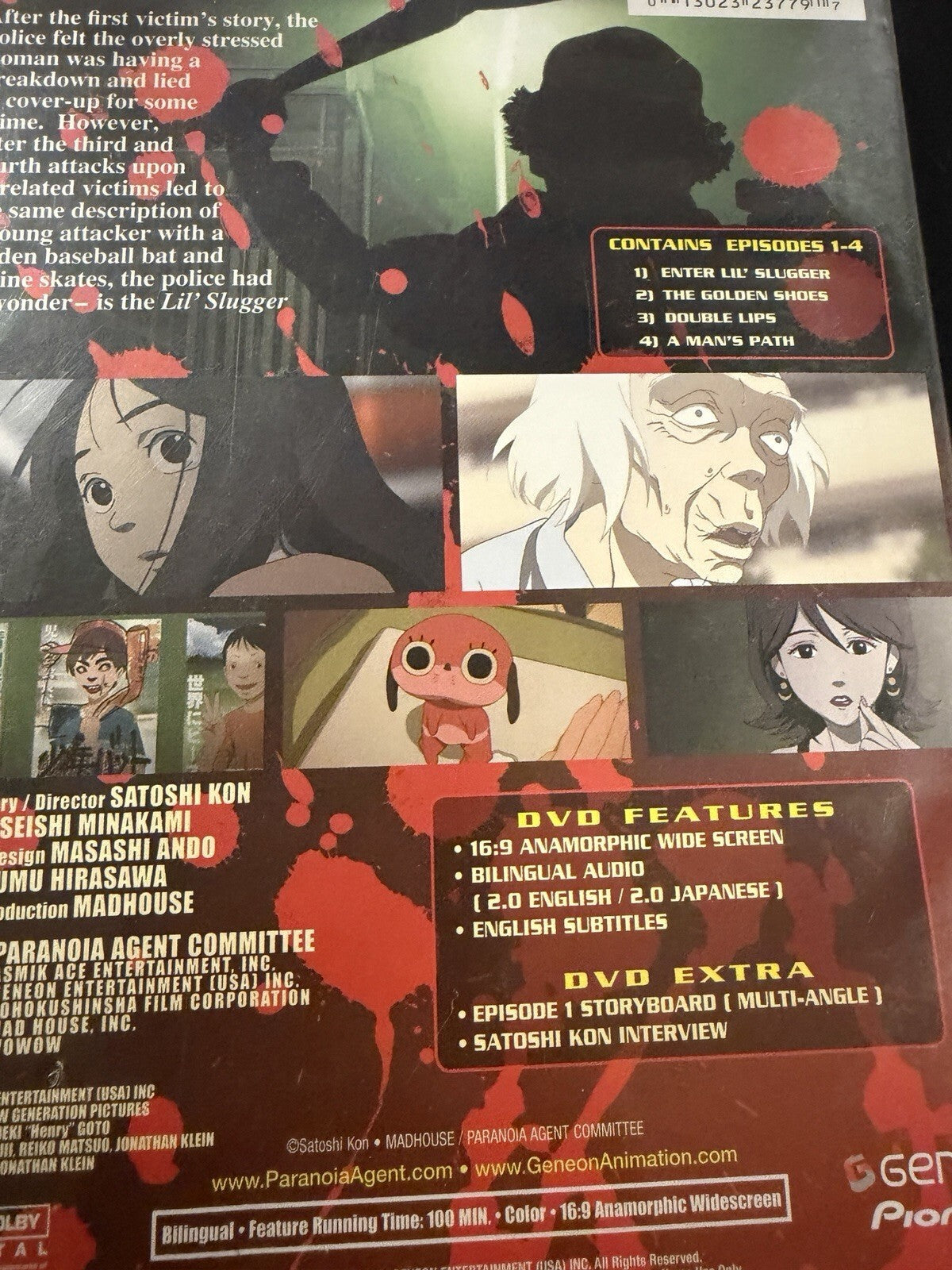 Paranoia Agent Vol 1: Enter Lil' Slugger (Anime DVD, 2004) Satoshi Kon’s Manga