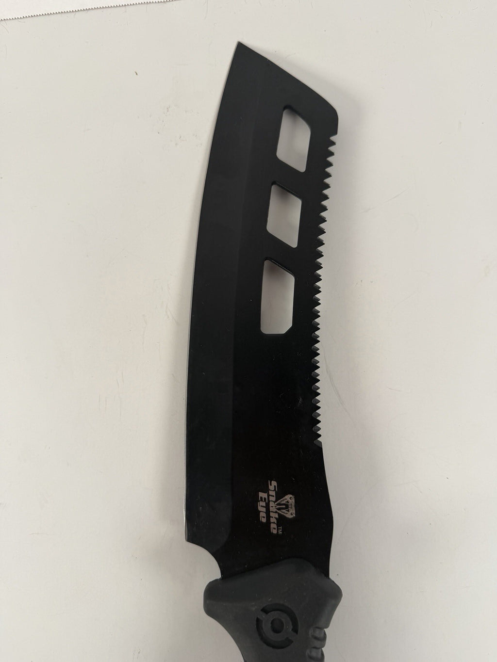 Fixed Blade Survival Knife Clip Point Combo Edge Serrated Spine Black…Snake Eye