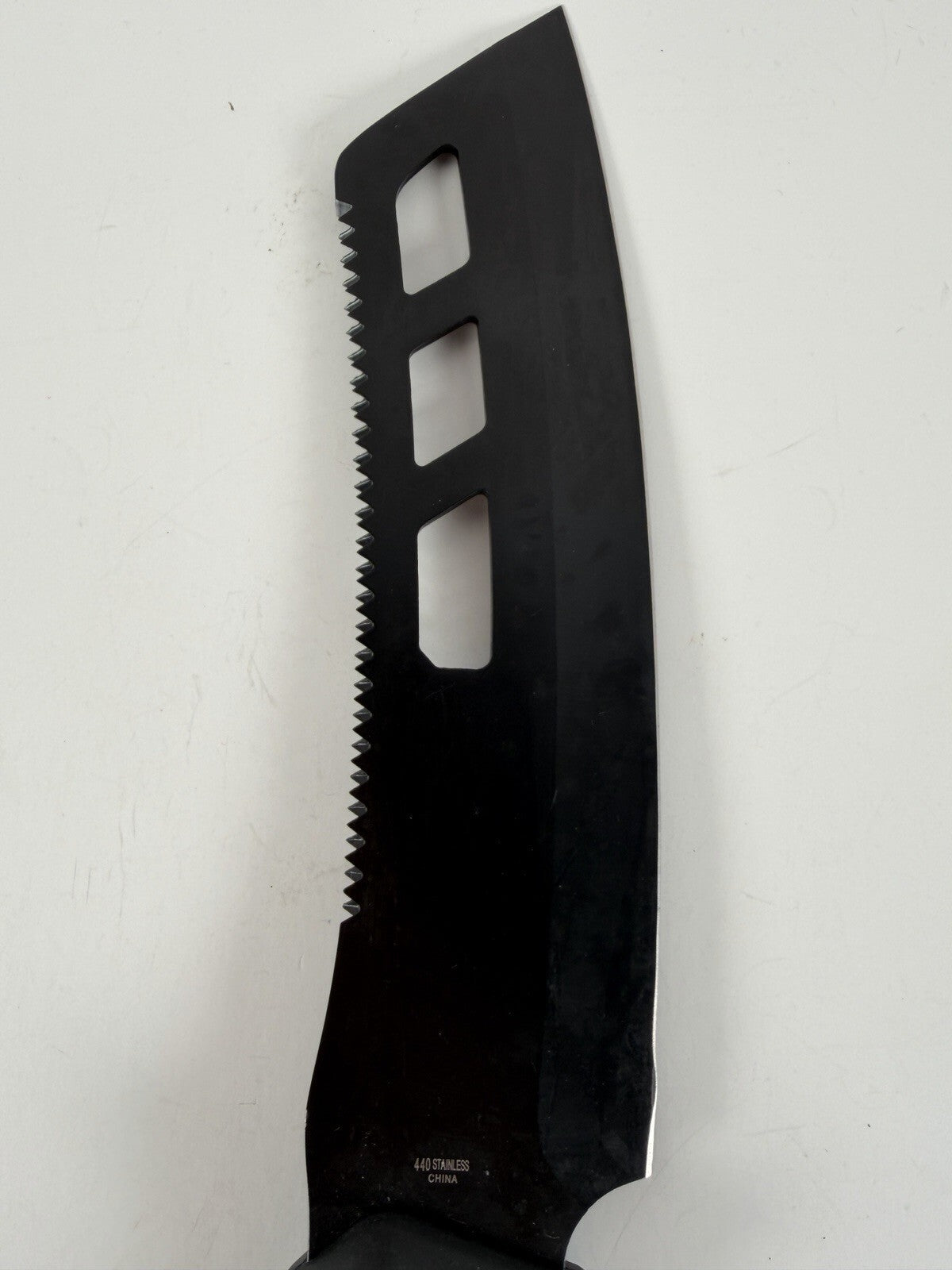Fixed Blade Survival Knife Clip Point Combo Edge Serrated Spine Black…Snake Eye