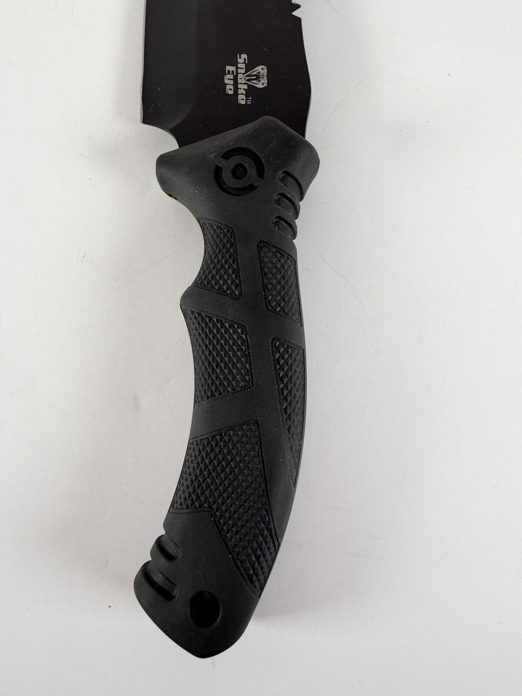 Fixed Blade Survival Knife Clip Point Combo Edge Serrated Spine Black…Snake Eye