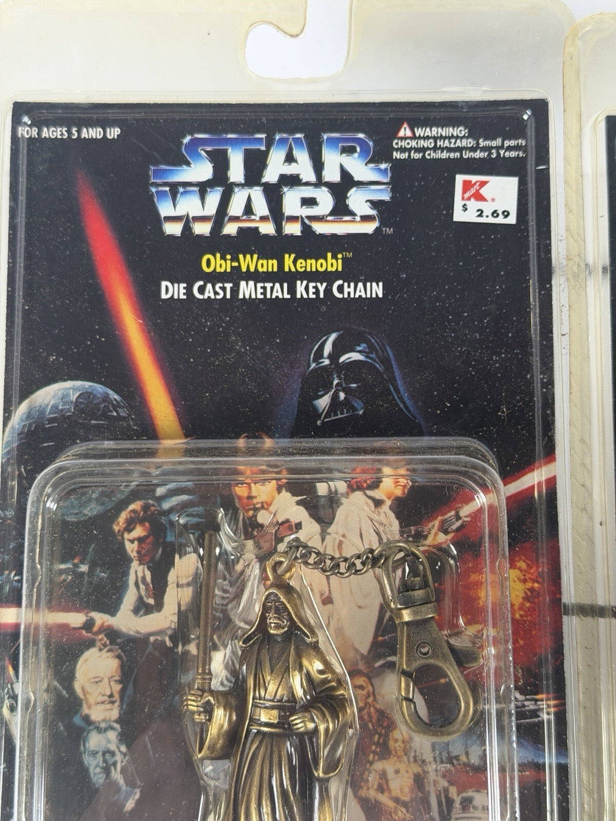 Vintage 1996 Star Wars Metal Die Cast Key Chain Set of 2 - Obi Wan, Yoda