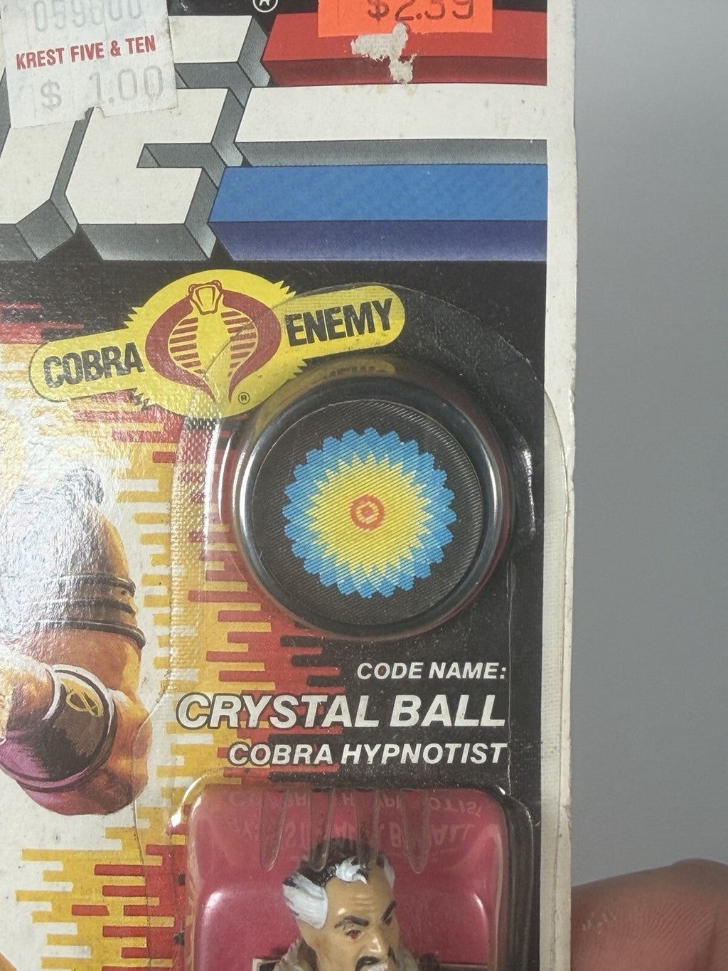 Hasbro G.I. Joe 1987 Crystal Ball Figure Fridge Sticker New On Card