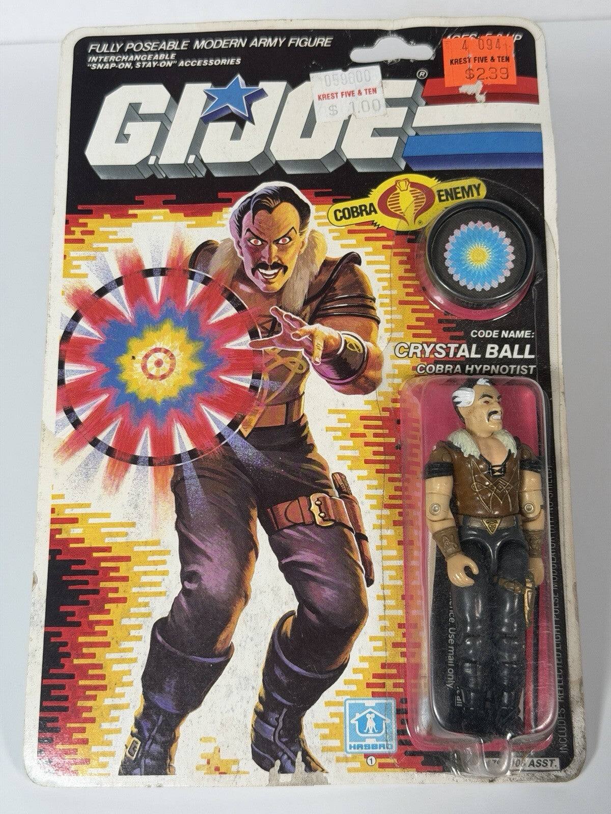 Hasbro G.I. Joe 1987 Crystal Ball Figure Fridge Sticker New On Card