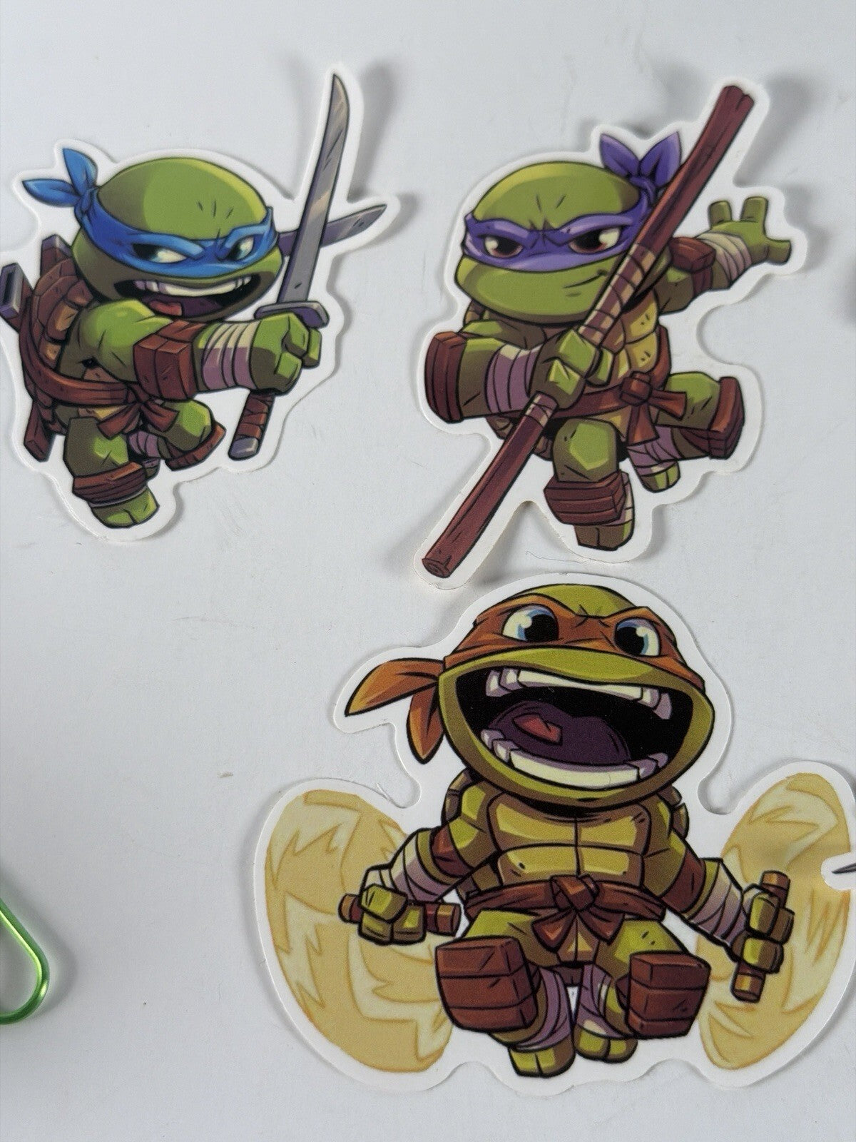 TMNT X STICKER LOT OF 5 STICKERS X 3X2 INCH STICKERS X VYNIL DIE CUT HIGH GLOSS