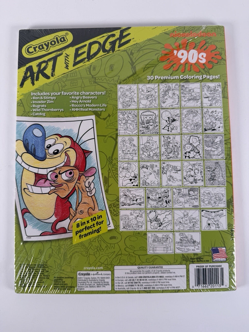 Crayola Nickelodeon Art with Edge Rugrats 90s cartoon coloring 30 pages book NEW