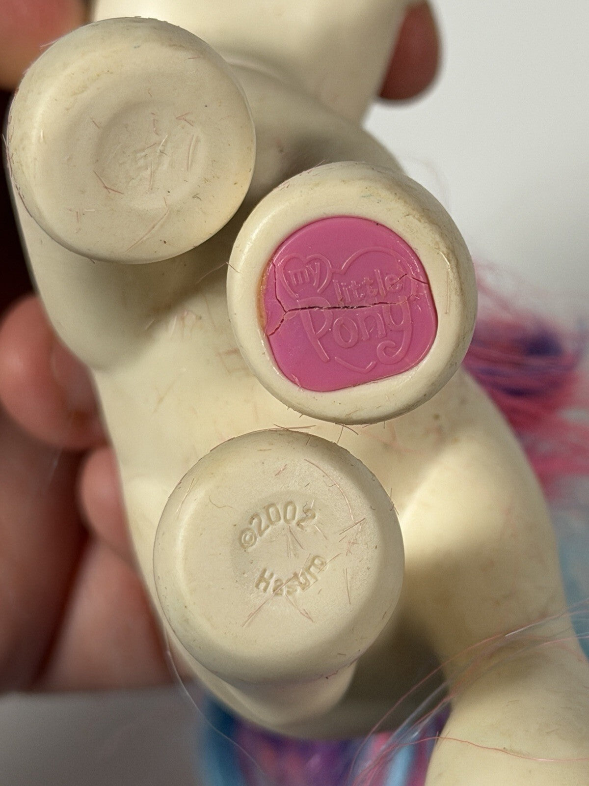My little Pony Hasbro 2002 White Ribbon Pony Rainbow Mane & Tail
