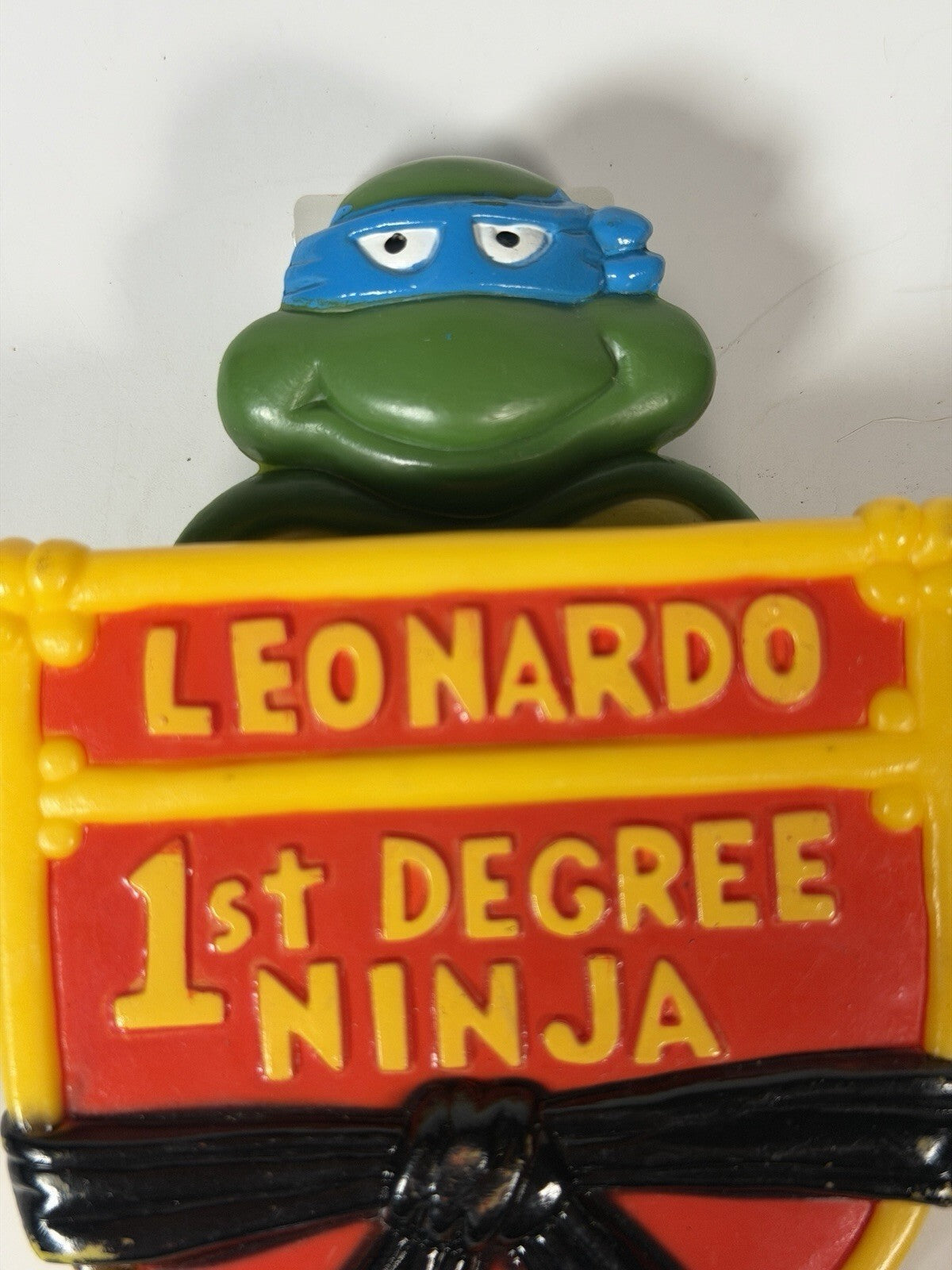 TMNT Leonardo 1st Degree Ninja Burger King Rad Badge Vintage Toy 1989 With Clip